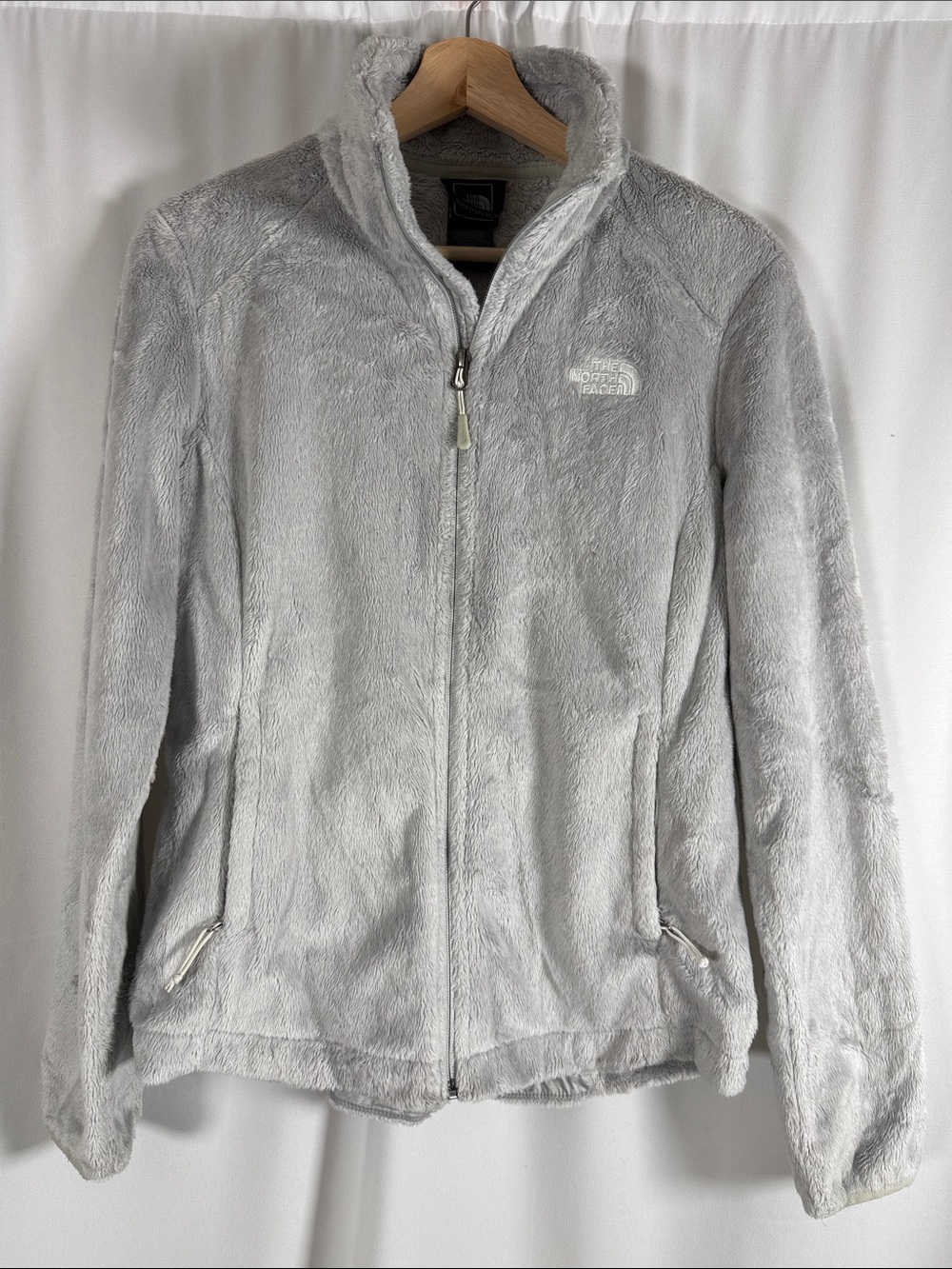 The North Face Women's Light Gray Plush Fuzzy Fleece Jacket
